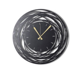 Wallity Reloj de Pared Decorativo de Metal Negro 50x50 cm